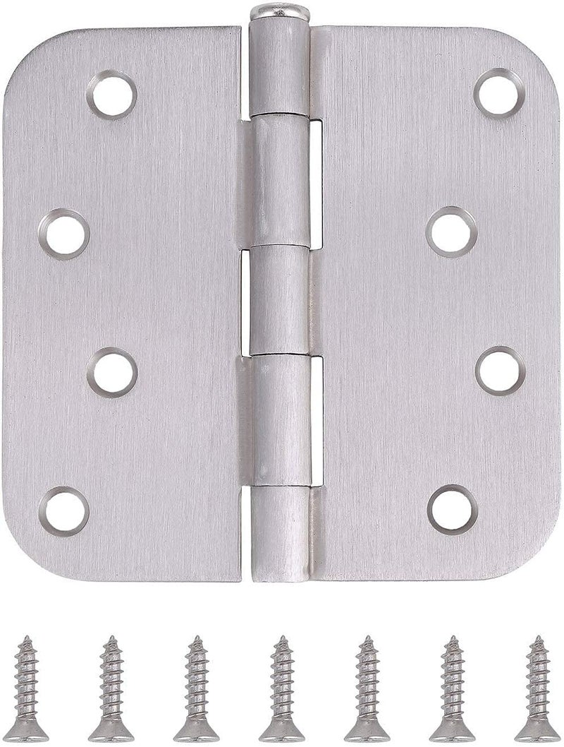 Stylever 18 Pack, Residential and Commercial Door Hinges 4 Inch Satin Nickel Finish Reversible Hinges, 5/8" Radius Corner, Exterior & Interior Door Hinge for Entryway, Patio and More - Image 1